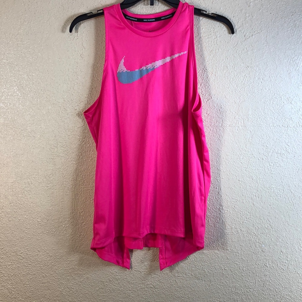 Nike Hot Pink Athletic Tank with Blue Swoosh🎀